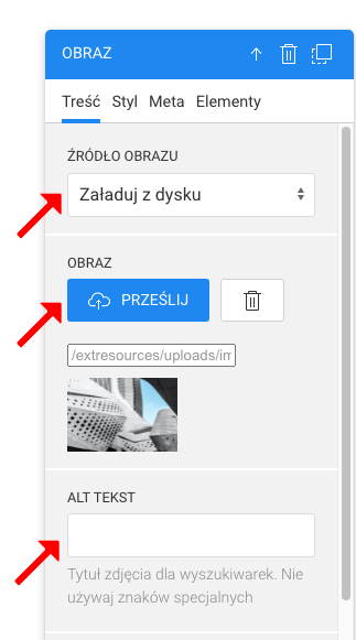 załaduj zdjęcie na stronę